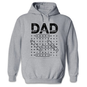 Custom Word Search Puzzle Unisex T-shirt, Premium T-shirt, Hoodie - Personalized Father's Day Birthday Gifts For Dad, Grandpa - Dad Always Leads The Way