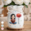 Custom Flower Vase With Ribbon - Personalized  Bookish Gifts For Book Lovers, Bookworms, Readers -  Reading, Dreaming, Repeating