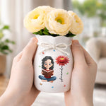 Custom Flower Vase With Ribbon - Personalized  Bookish Gifts For Book Lovers, Bookworms, Readers -  Reading, Dreaming, Repeating
