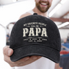 Custom Vintage Washed Denim Baseball Cap - Personalized Father's Day Birthday Gifts For Dad, Grandpa - Grandpa Never Outdated