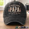 Custom Vintage Washed Denim Baseball Cap - Personalized Father's Day Birthday Gifts For Dad, Grandpa - The Man The Myth Dad