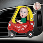Custom Photo Acrylic Car Vent Clip - Personalized Father's Day Gifts For Dad, Grandpa - Love Rides With You