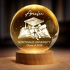 Custom Crystal Globe Lamp - Personalized Graduation Gifts For Him, Her - Hard Work Pays Off