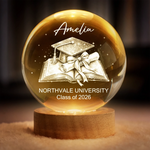 Custom Crystal Globe Lamp - Personalized Graduation Gifts For Him, Her - Hard Work Pays Off