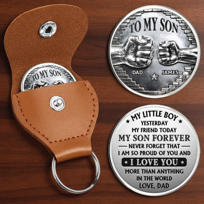 Custom Pocket Hug - Personalized Father's Day Birthday Gifts For Son - My Love Follows You