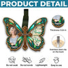 Custom Photo Car Visor Clip - Personalized Memorial Sympathy Gifts For Loss Of Mom, Dad - Butterfly Kisses From Heaven