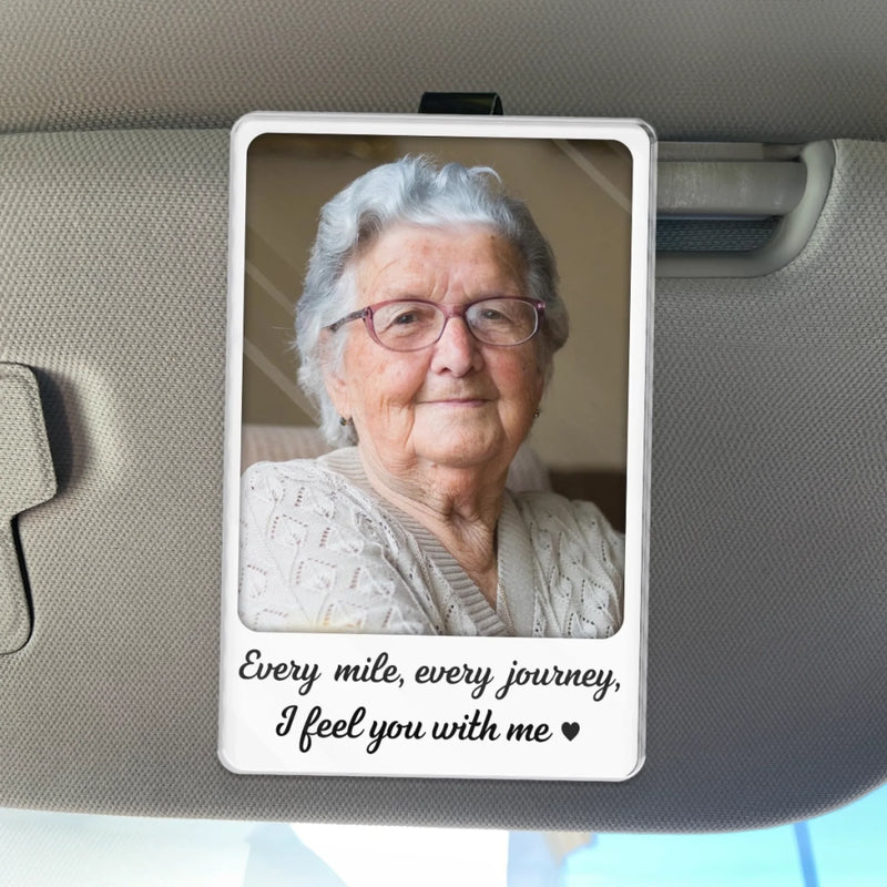 Custom Photo Acrylic Car Visor Clip - Personalized Memorial Sympathy Gifts For Loss Of Mom, Dad - Forever My Road Guardian