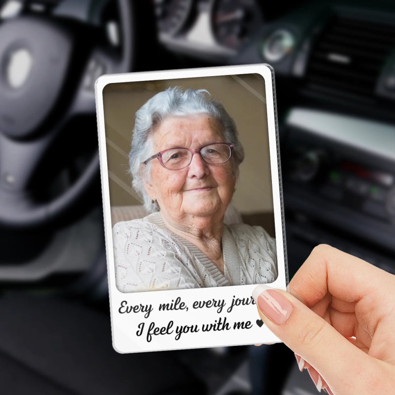 Custom Photo Acrylic Car Visor Clip - Personalized Memorial Sympathy Gifts For Loss Of Mom, Dad - Forever My Road Guardian