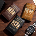 Custom Pop-Up Leather Wallet - Personalized Father's Day Gifts For Dad, Grandpa - The Man, The Myth, The Dad