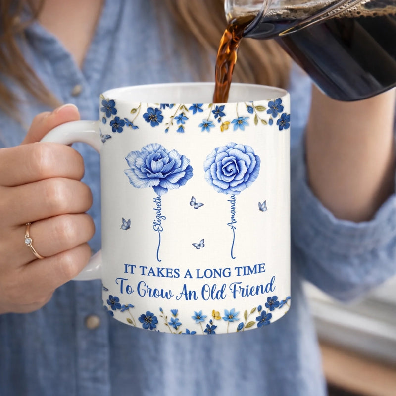 Custom Mug - Personalized Best Friend Birthday Gifts For Women, Besties, Sisters, BFF - Friendship In Full Bloom