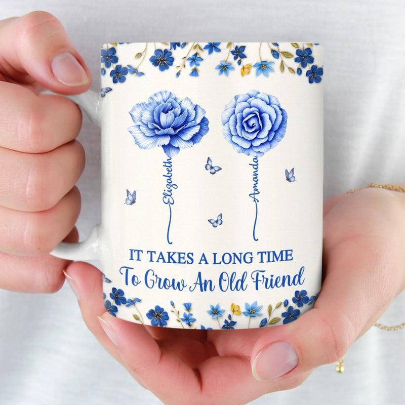 Custom Mug - Personalized Best Friend Birthday Gifts For Women, Besties, Sisters, BFF - Friendship In Full Bloom