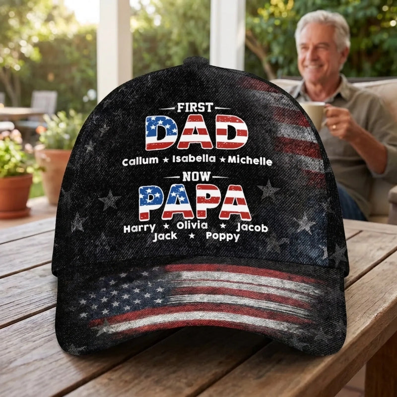 Custom Hat, All Over Print Classic Cap - Personalized Father's Day Birthday Gifts For Dad, Grandpa - Dad For Life, Papa With Pride