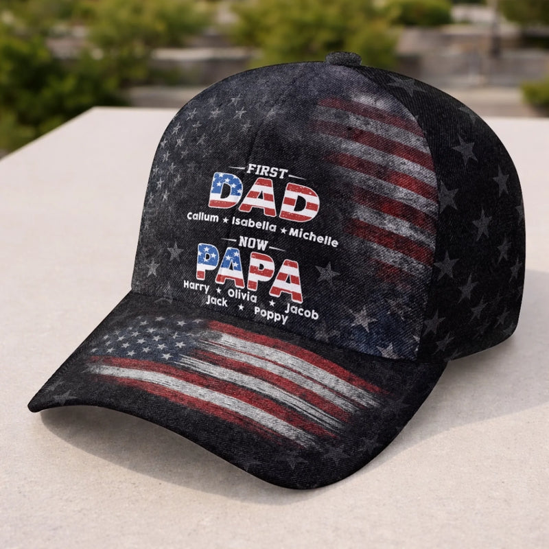 Custom Hat, All Over Print Classic Cap - Personalized Father's Day Birthday Gifts For Dad, Grandpa - Dad For Life, Papa With Pride