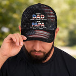 Custom Hat, All Over Print Classic Cap - Personalized Father's Day Birthday Gifts For Dad, Grandpa - Dad For Life, Papa With Pride