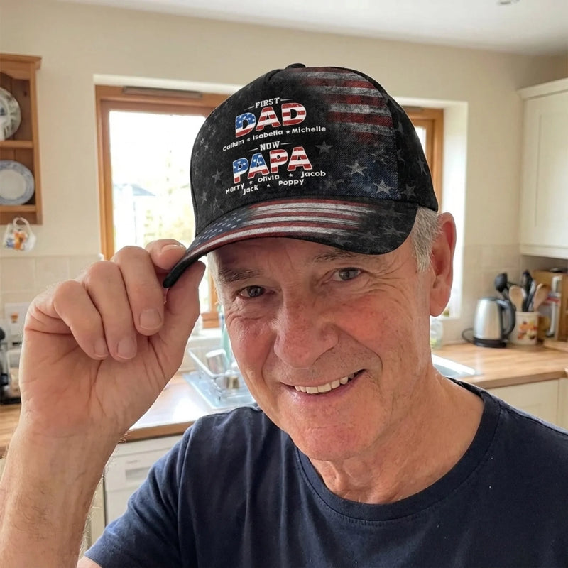 Custom Hat, All Over Print Classic Cap - Personalized Father's Day Birthday Gifts For Dad, Grandpa - Dad For Life, Papa With Pride