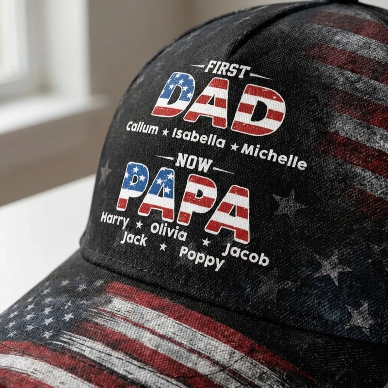 Custom Hat, All Over Print Classic Cap - Personalized Father's Day Birthday Gifts For Dad, Grandpa - Dad For Life, Papa With Pride