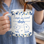 Custom Long Distance Mug - Personalized Best Friend Birthday Gifts For Women, Besties, Sisters, BFF - Friendship With No Borders