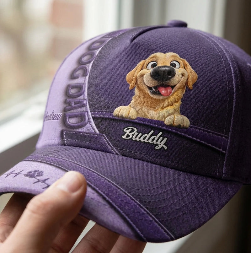 Custom Hat, All Over Print Classic Cap - Personalized Birthday Gifts For Dog Lovers, Dog Dad And Mom - Forever Loved By Wagging Tails