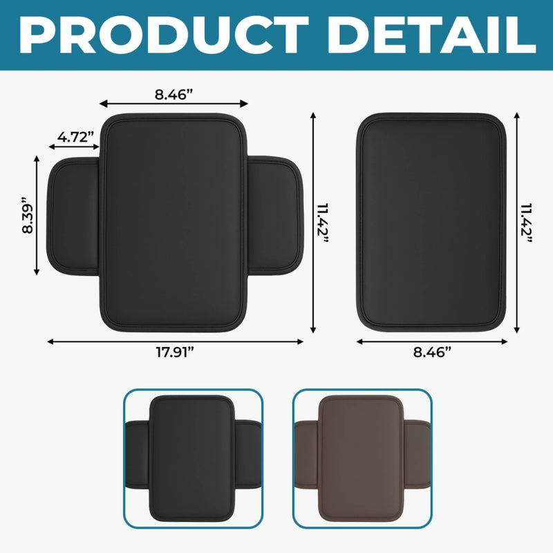 Custom Photo Leather Car Armrest Cushion Pad - Personalized Father's Day Gifts For Dad, Grandpa - Dad Makes Life Better