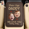 Custom Photo Leather Car Armrest Cushion Pad - Personalized Father's Day Gifts For Dad, Grandpa - Dad Makes Life Better