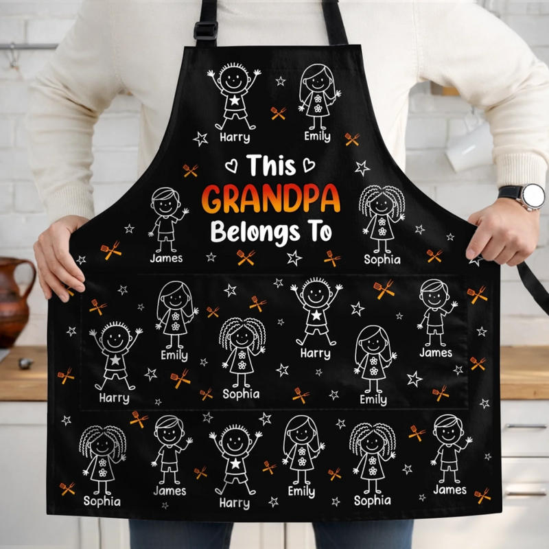 Custom Photo Apron With Pocket - Personalized Father's Day Birthday Gifts For Dad, Grandpa - Grandpa’s Favorite People