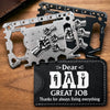 Custom Multi Tool Card With Leather Case - Personalized Father's Day Birthday Gifts For Dad, Grandpa - Built With Love And Strength