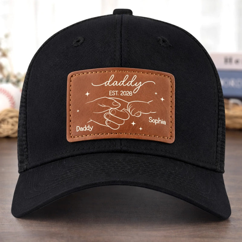 Custom Leather Patch Hat – Personalized Father's Day Gifts For New Dad, Grandpa – Legendary Daddy Vibe