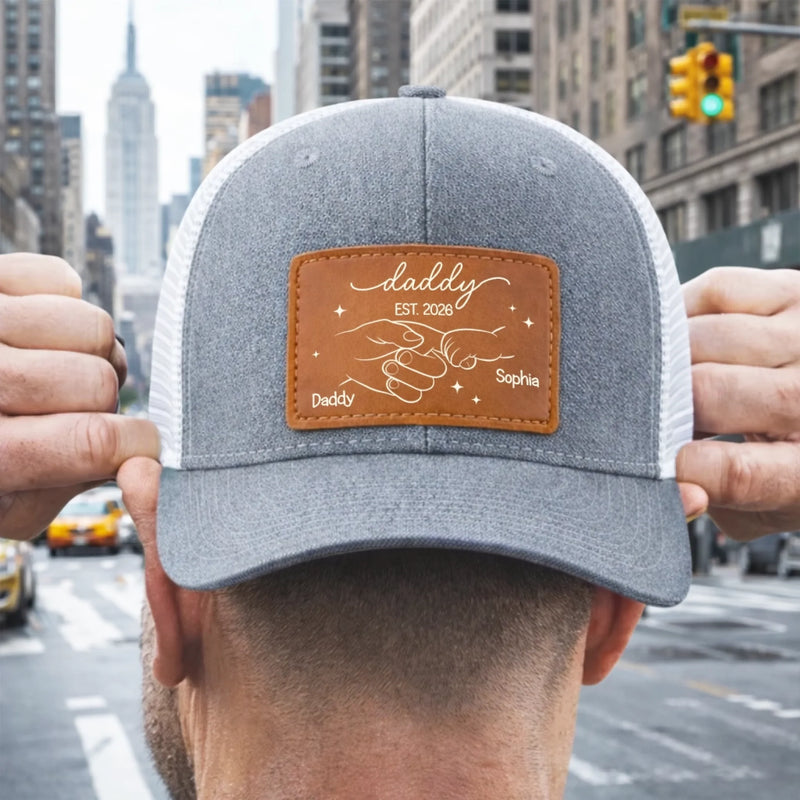 Custom Leather Patch Hat – Personalized Father's Day Gifts For New Dad, Grandpa – Legendary Daddy Vibe