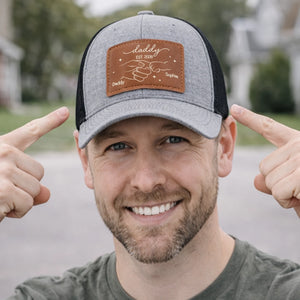 Custom Leather Patch Hat – Personalized Father's Day Gifts For New Dad, Grandpa – Legendary Daddy Vibe