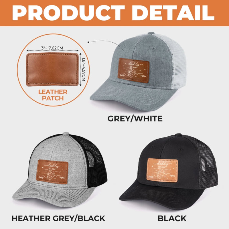 Custom Leather Patch Hat – Personalized Father's Day Gifts For New Dad, Grandpa – Legendary Daddy Vibe