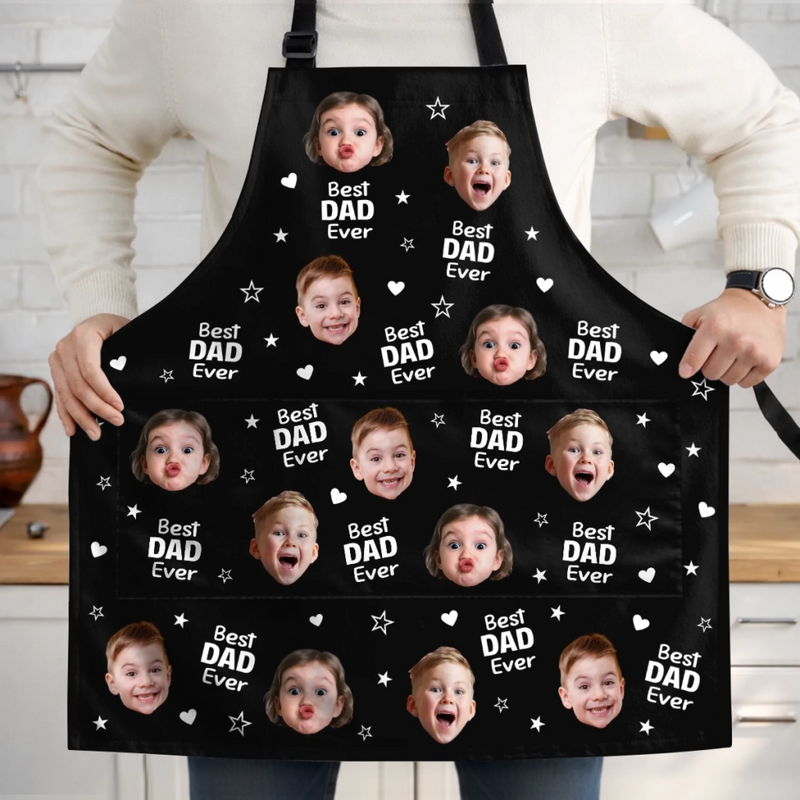 Custom Photo Apron With Pocket - Personalized Father's Day Birthday Gifts For Dad, Grandpa - Loved By Many Hearts