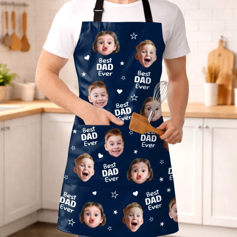 Custom Photo Apron With Pocket - Personalized Father's Day Birthday Gifts For Dad, Grandpa - Loved By Many Hearts