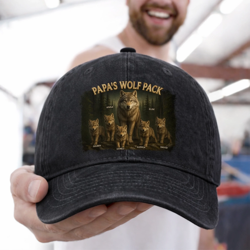 Custom Vintage Washed Denim Baseball Cap - Personalized Father's Day Birthday Gifts For Dad, Grandpa - Proud To Be Your Kid