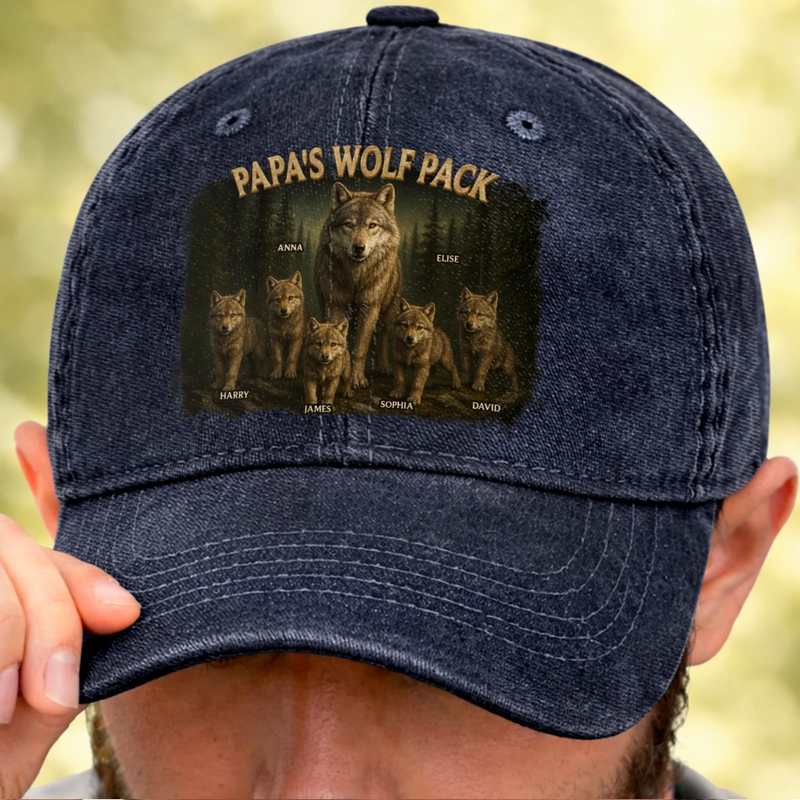 Custom Vintage Washed Denim Baseball Cap - Personalized Father's Day Birthday Gifts For Dad, Grandpa - Proud To Be Your Kid