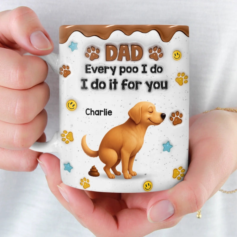Custom 3D Inflated Effect Printed Mug - Personalized Birthday Gifts For Dog Lovers, Dog Dad And Mom - Home Is Where The Dog Is