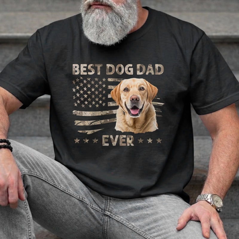 Custom Photo Unisex T-shirt, Premium T-shirt, Hoodie - Personalized America 250th Anniversary Father's Day Gifts For Dad, Grandpa, Dog Cat Lovers, Dog Dad - Ultimate Dog Dad