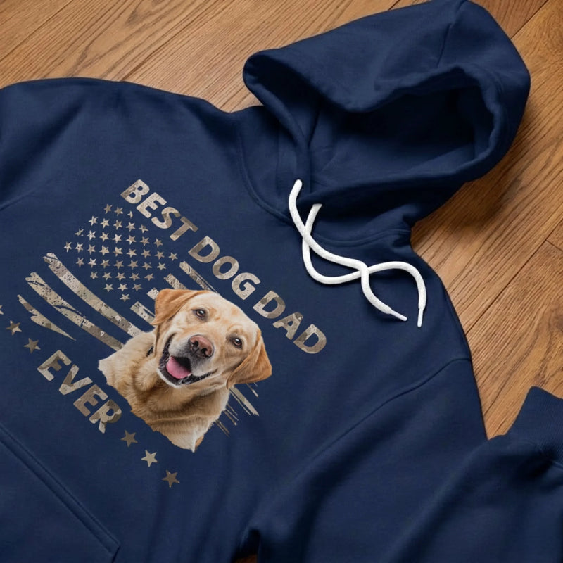 Custom Photo Unisex T-shirt, Premium T-shirt, Hoodie - Personalized America 250th Anniversary Father's Day Gifts For Dad, Grandpa, Dog Cat Lovers, Dog Dad - Ultimate Dog Dad
