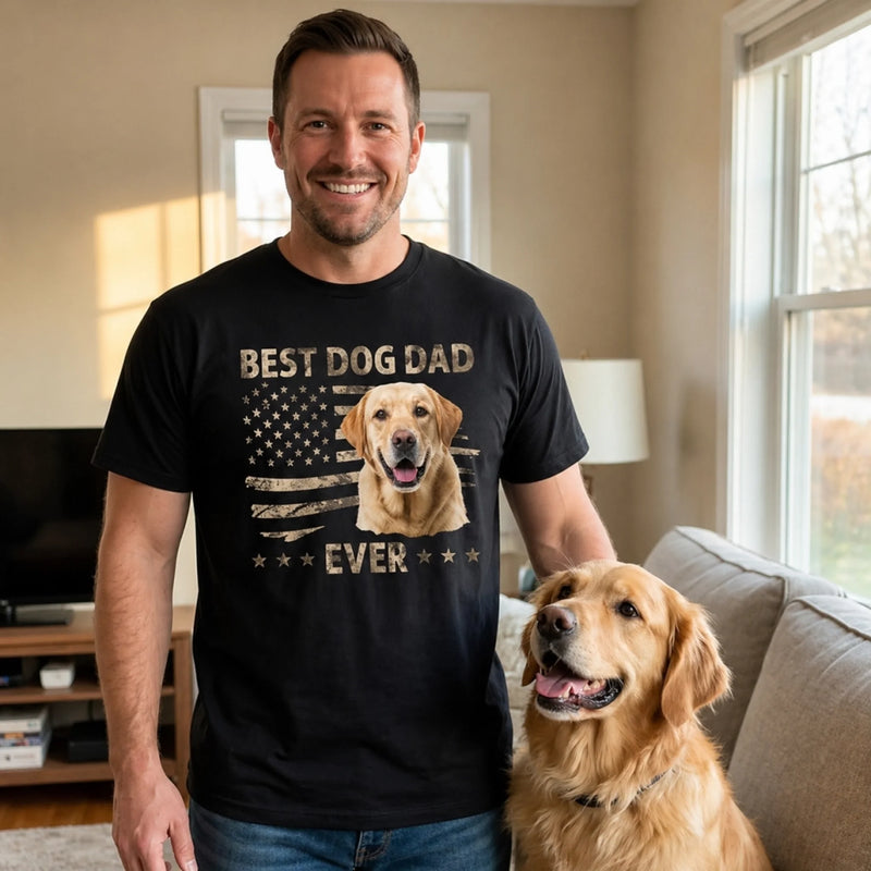 Custom Photo Unisex T-shirt, Premium T-shirt, Hoodie - Personalized America 250th Anniversary Father's Day Gifts For Dad, Grandpa, Dog Cat Lovers, Dog Dad - Ultimate Dog Dad