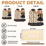 Custom 2-Layered Wooden Plaque - Personalized Graduation Gift For Her - She Believed, She Achieved