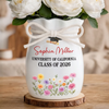 Custom Flower Vase With Ribbon - Personalized Graduation Gifts For Him, Her - A Garden Of Big Dreams