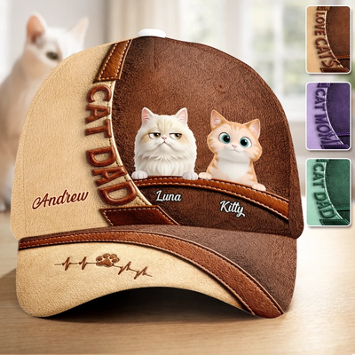 Custom Hat, All Over Print Classic Cap - Personalized Birthday Gifts For Gifts For Cat Lovers, Cat Mom And Dad - A Life Full Of Love And Wagging Tails