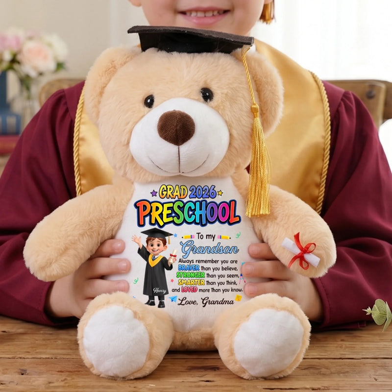 Custom Graduation Plush Bear - Personalized Graduation Gifts For Kids - Little Grad, Big Dreams