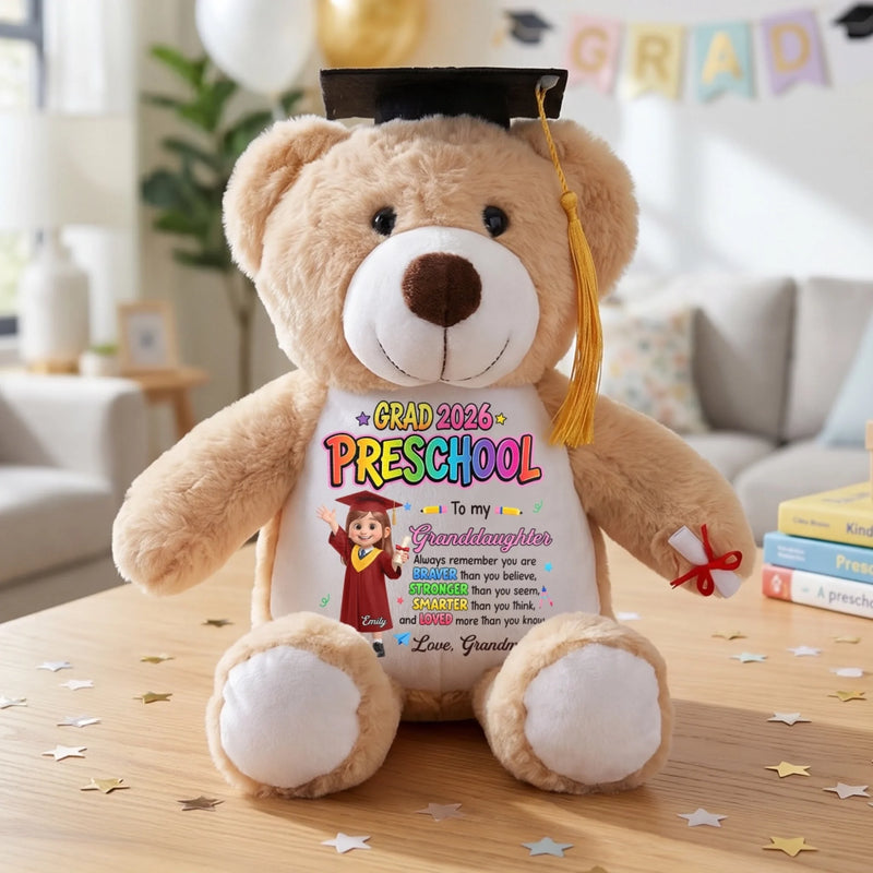 Custom Graduation Plush Bear - Personalized Graduation Gifts For Kids - Little Grad, Big Dreams
