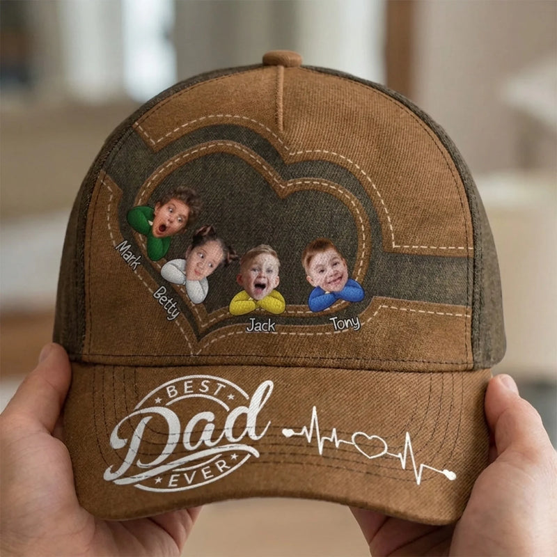 Custom Photo Best Papa Ever - Family Personalized Custom Hat, All Over Print Classic Cap - Father's Day, Gift For Dad, Grandpa