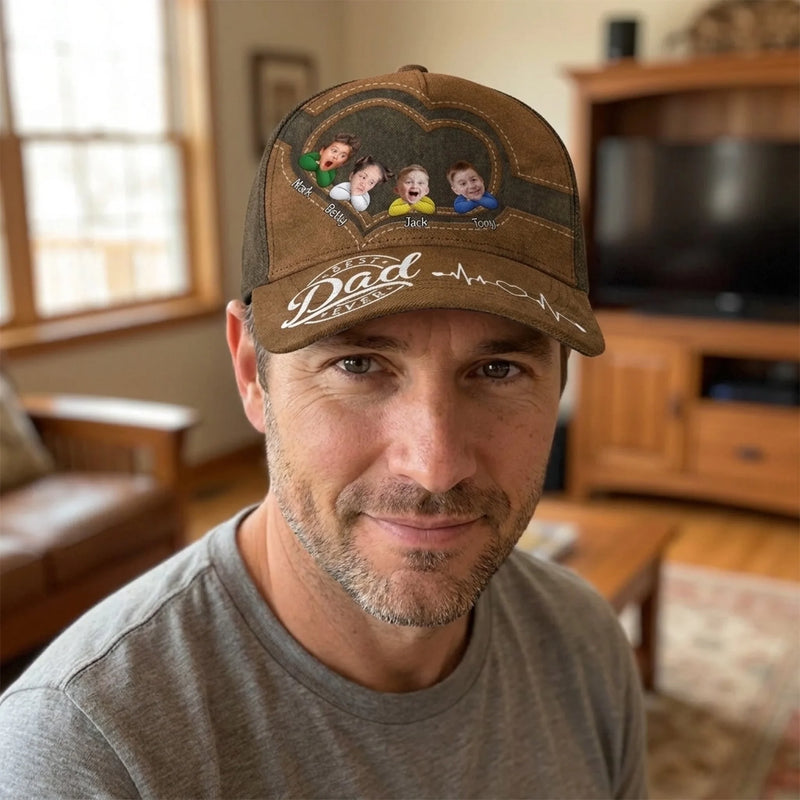 Custom Photo Best Papa Ever - Family Personalized Custom Hat, All Over Print Classic Cap - Father's Day, Gift For Dad, Grandpa