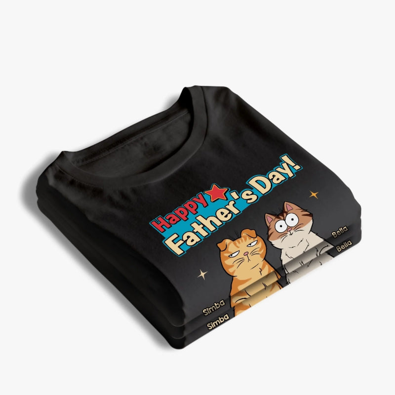 Custom Unisex T-shirt, Premium T-shirt, Hoodie - Personalized Father's Day Gifts For Cat Lovers, Cat Mom And Dad - His Little Bosses Run The House