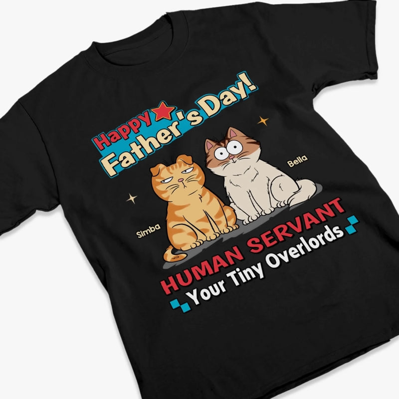 Custom Unisex T-shirt, Premium T-shirt, Hoodie - Personalized Father's Day Gifts For Cat Lovers, Cat Mom And Dad - His Little Bosses Run The House