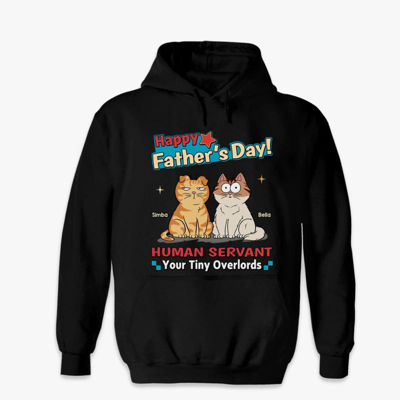 Custom Unisex T-shirt, Premium T-shirt, Hoodie - Personalized Father's Day Gifts For Cat Lovers, Cat Mom And Dad - His Little Bosses Run The House