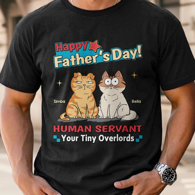 Custom Unisex T-shirt, Premium T-shirt, Hoodie - Personalized Father's Day Gifts For Cat Lovers, Cat Mom And Dad - His Little Bosses Run The House