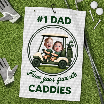Custom Photo Golf Towel - Personalized Father's Day Birthday Golf Gifts For Dad, Grandpa - Life Is Better On The Green
